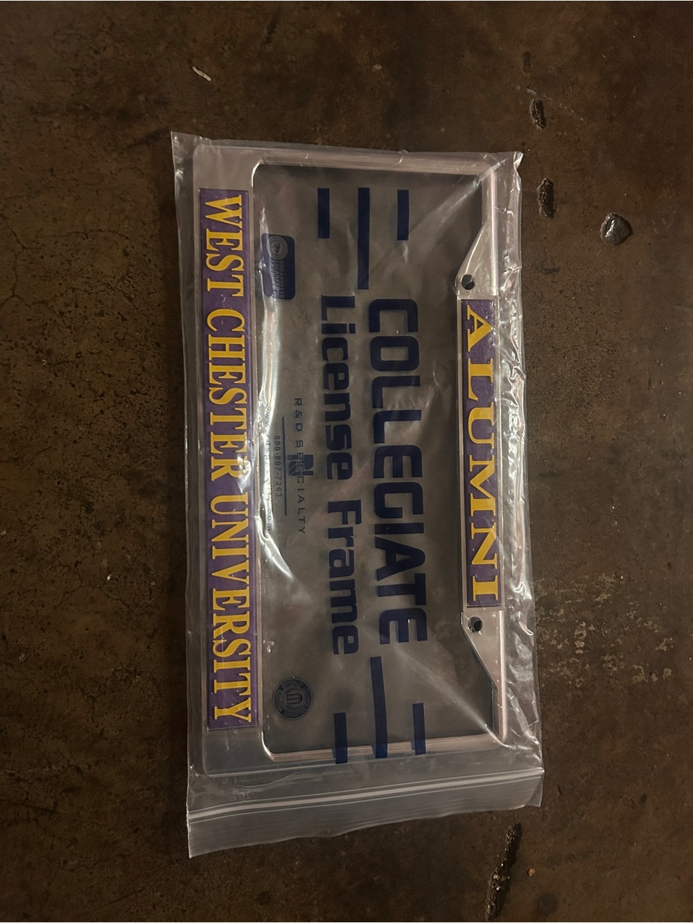 West Chester University Alumni Silver License Plate Frame